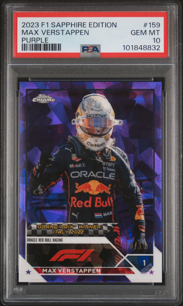 PSA 10 - 09/10 Purple - Max Verstappen #159 - Sapphire - Purple - 2023 Topps Chrome