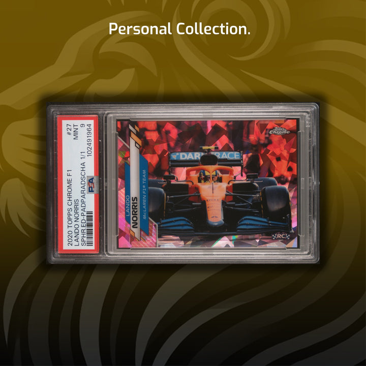 PSA 9 - 1/1 Lando Norris #27 - Sapphire Edition Padparadscha - 2020 Topps Chrome F1