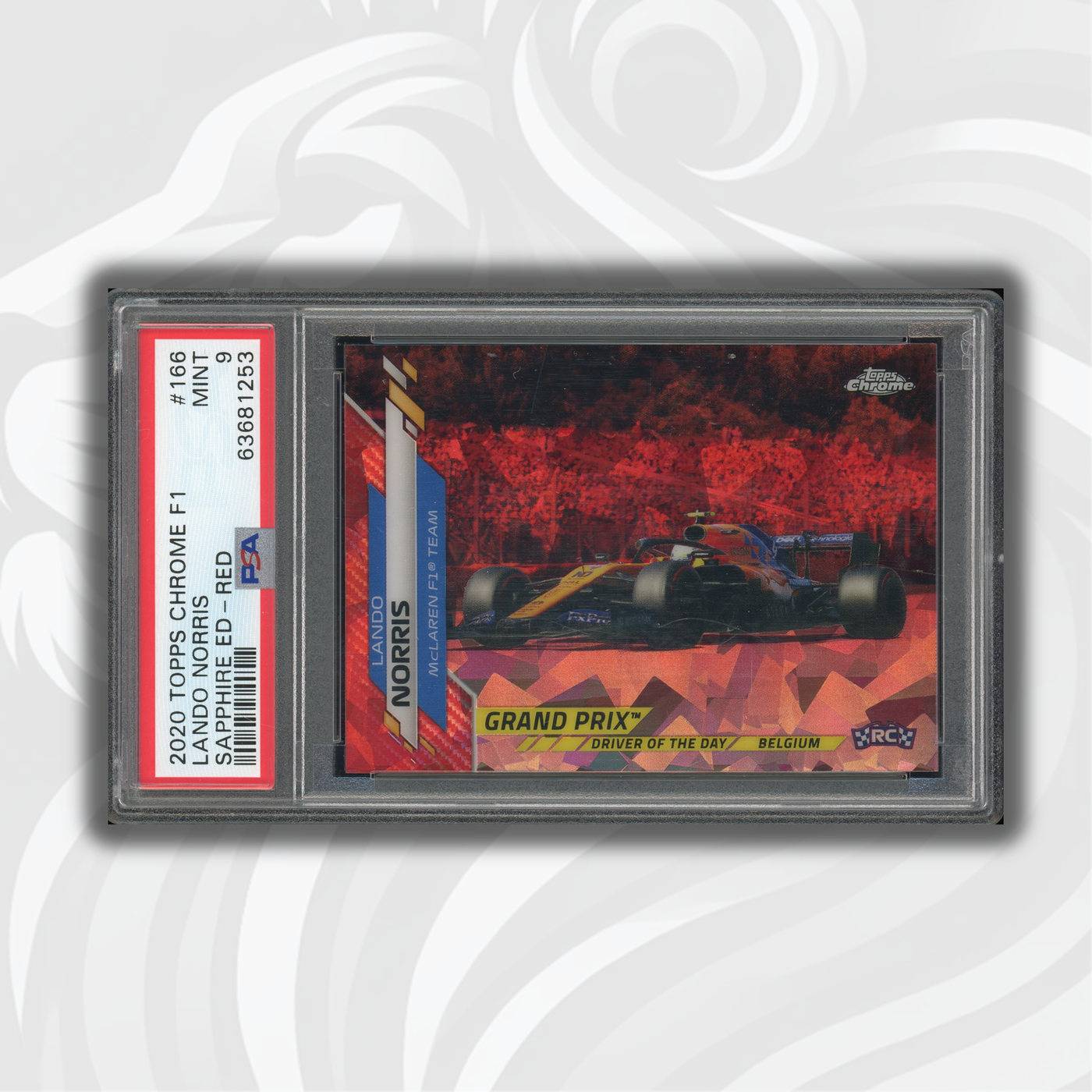 PSA 9 - 3/5 Lando  Norris #166 - Sapphire - Red - 2020 Topps Chrome F1