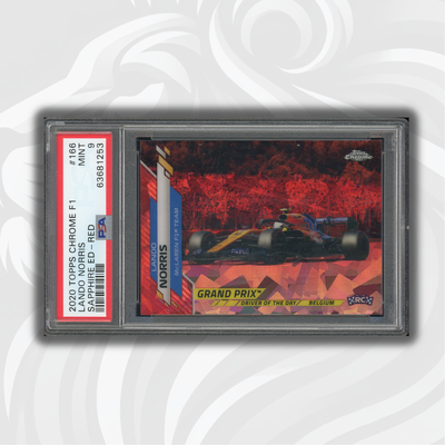 PSA 9 - 3/5 Lando  Norris #166 - Sapphire - Red - 2020 Topps Chrome F1