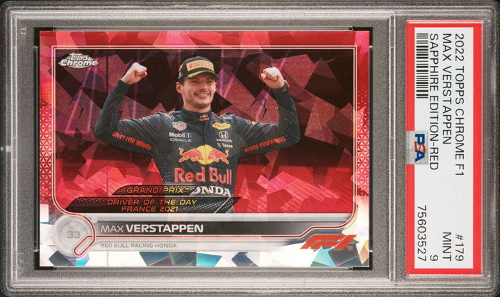 PSA 9 - /5 Max Verstappen #179 - Sapphire - Red - 2022 Topps Chrome F1