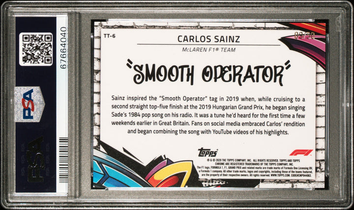 PSA 8 - 09/50 Gold - Carlos Sainz #6 - Track Tags
