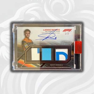 2/2 - Lando Norris #SDTRA-LNII - Triple Relic Autograph Card - 2023 Topps Dynasty F1
