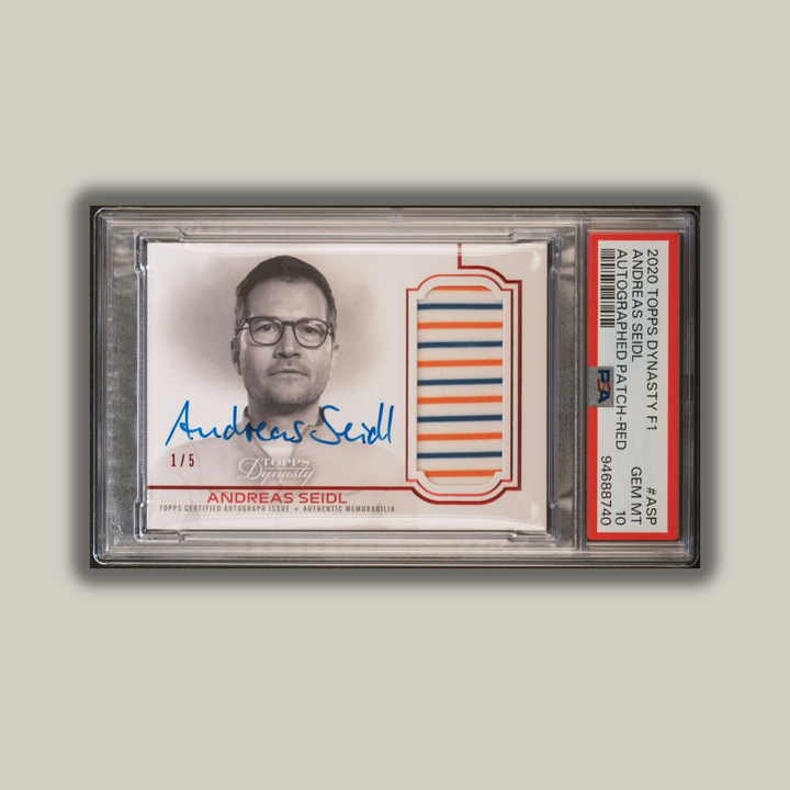 PSA 10 - 1/5 Andreas Seidl - DAP-ASP - 2020 Dynasty Autographed Patch