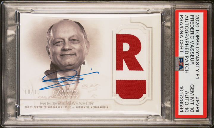 PSA10 - 10/10 Silver - Frederic Vasseur #FVPII - 2020 Dynasty Autograph Patch