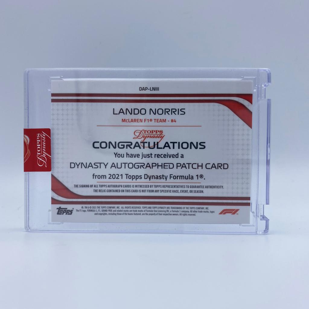 01/10 - Lando Norris - MCLaren #4 - Dynasty Autograph Patch LN-III