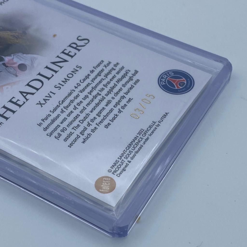3/5 - Xavi Simons - Headliners #PH20 - PSG Exclusive - 2022 Futera
