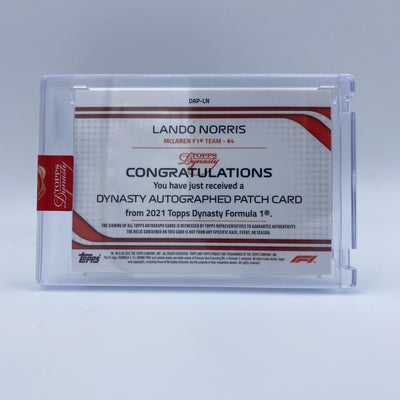 08/10 Silver - Lando Norris #DAP-LN - Autographe Patch