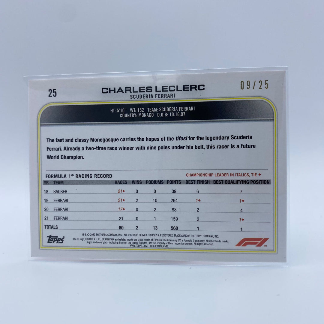 09/25 - Charles Leclerc #25 - 2022 Topps Formula 1