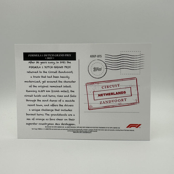 Art Du Grand Prix - Oversized Boxtopper #BT5- F1 Dutch Grand Prix 2021