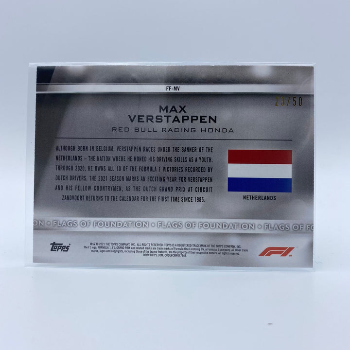 23/50 Max Verstappen - Flags Of Foundation #FF-MV - Gold Parallel
