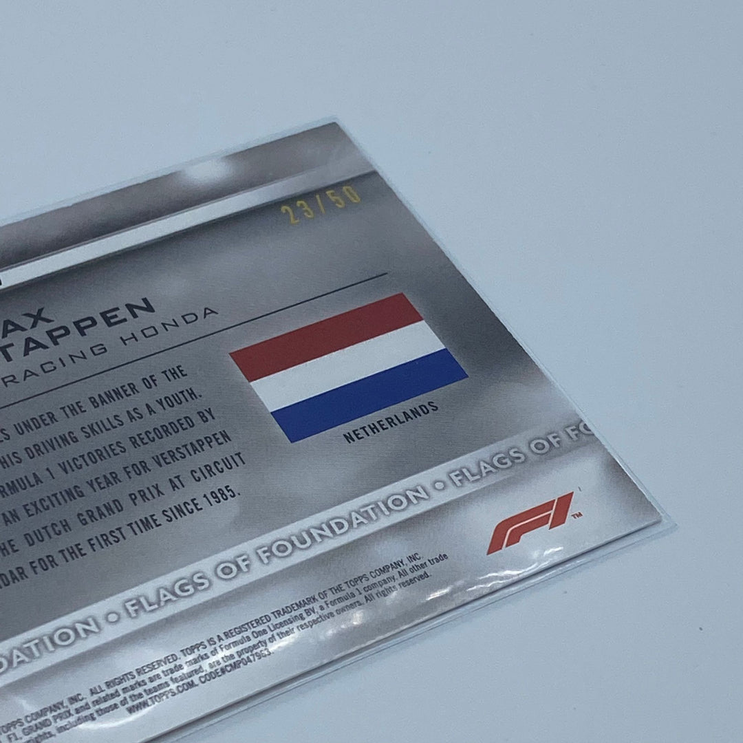 23/50 Max Verstappen - Flags Of Foundation #FF-MV - Gold Parallel