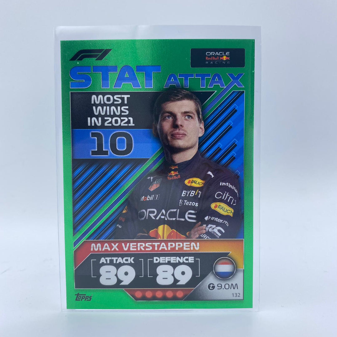 284/500 Max Verstappen #132 - F1 Stat Attax Most Wins - Turbo Attax 2022