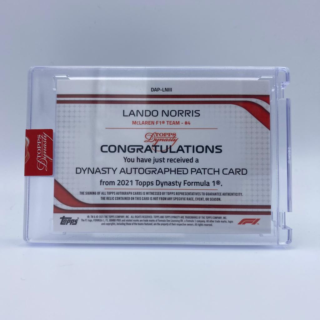 2/5 - Lando Norris #DAP-LNIII - McLaren - Dynasty Autograph Patch