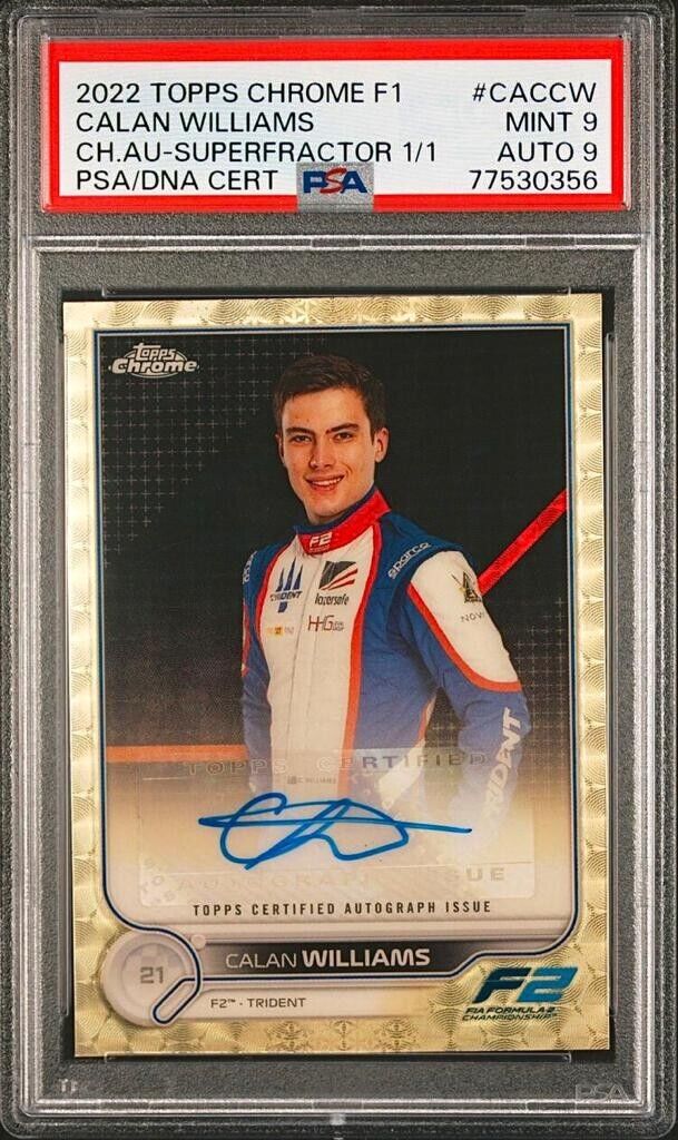 1/1 Calan Williams #CACCW Superfractor Auto - 2022 Topps Chrome F1 PSA9 Auto 9