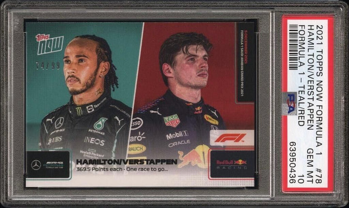 PSA 10 - /99 Max Verstappen #78 - Teal Red - 2021 Topps Now F1