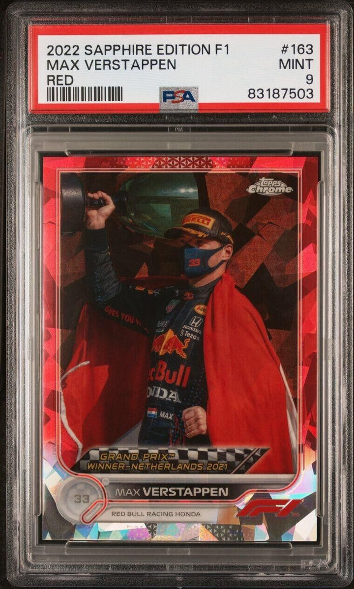PSA 9 - /5 Max Verstappen #163 - Sapphire - Red - 2022 Topps Chrome F1