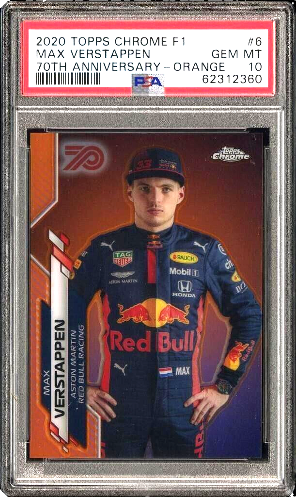 PSA 10 - Max Verstappen #6 - 70TH Anniversary - Orange - 2020 Topps Chrome F1