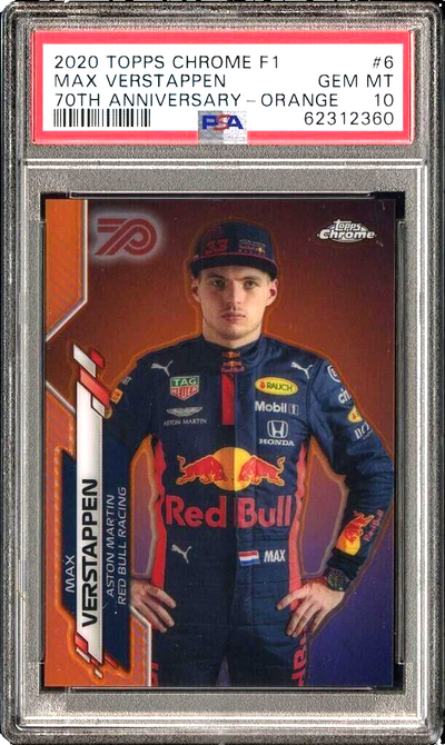 PSA 10 - Max Verstappen #6 - 70TH Anniversary - Orange - 2020 Topps Chrome F1