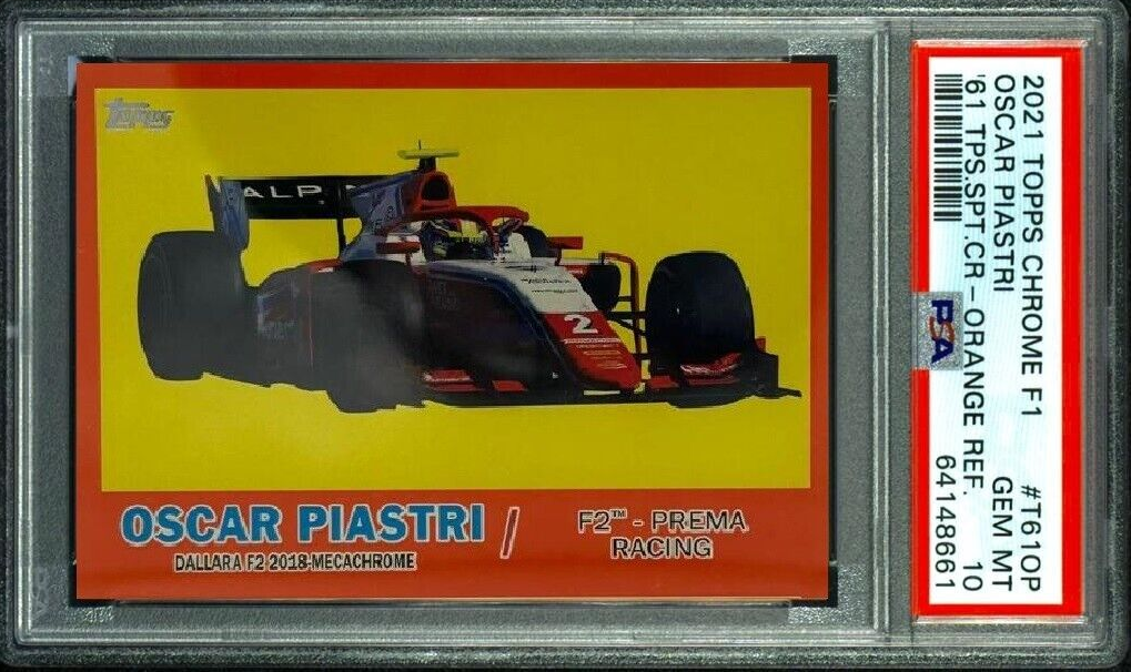 PSA 10 - 22/25 Oscar Piastri #T61OP - Orange - 2021 Topps Chrome F1 - POP3