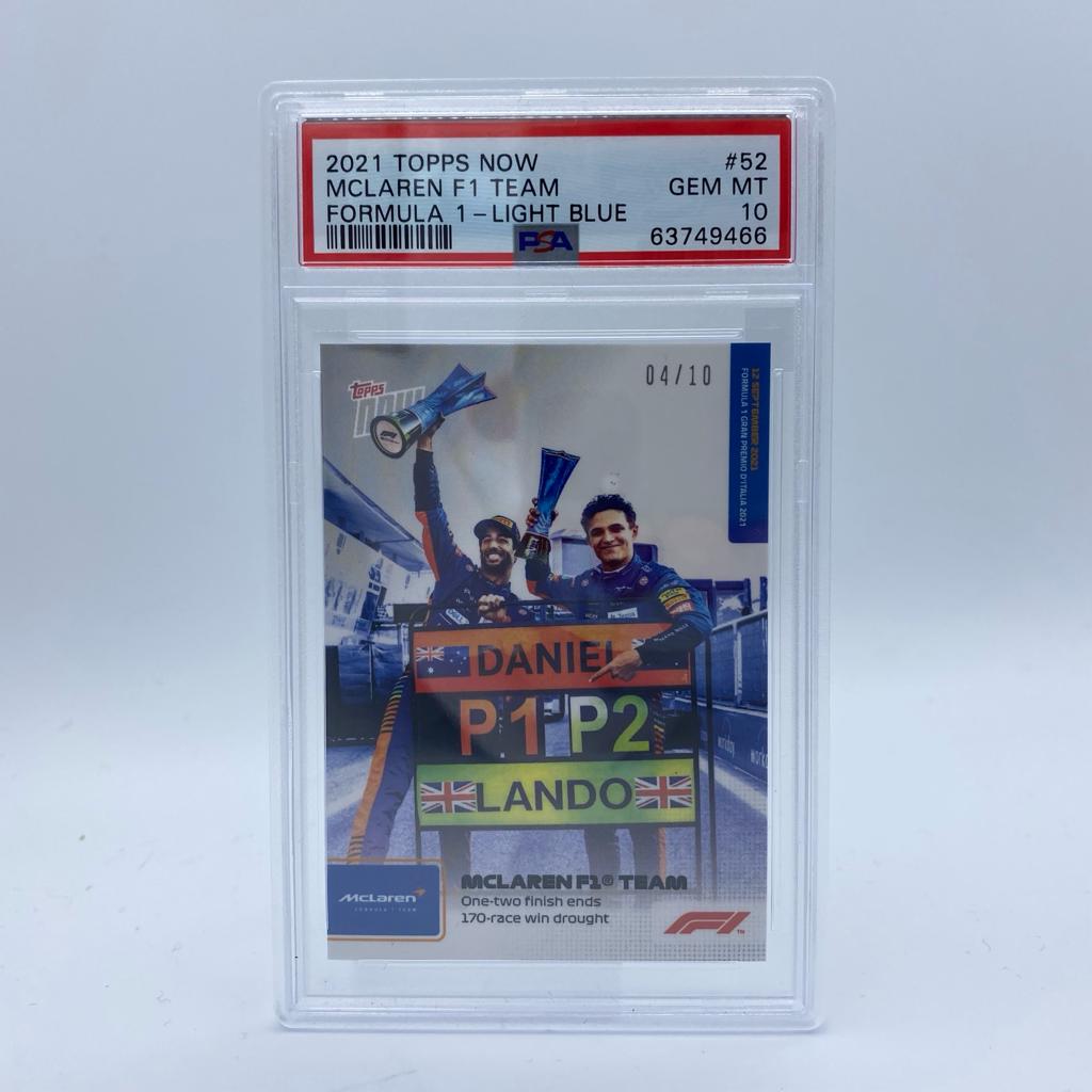 PSA 10 - 4/10  Ricciardo Norris One-two finish #52 - 2021 Topps Now