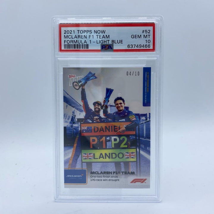 PSA 10 - 4/10  Ricciardo Norris One-two finish #52 - 2021 Topps Now