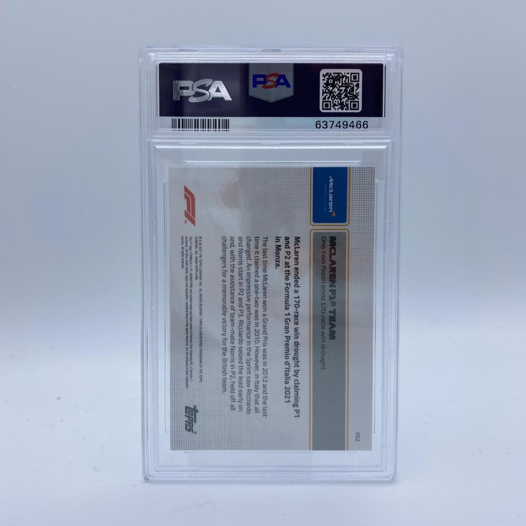 PSA 10 - 4/10  Ricciardo Norris One-two finish #52 - 2021 Topps Now