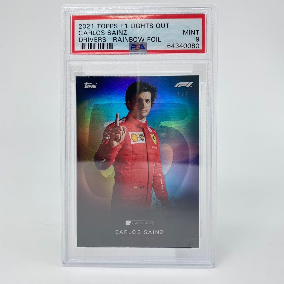 PSA 9 - 1/5 Carlos Sainz - Drivers - Rainbow Foil