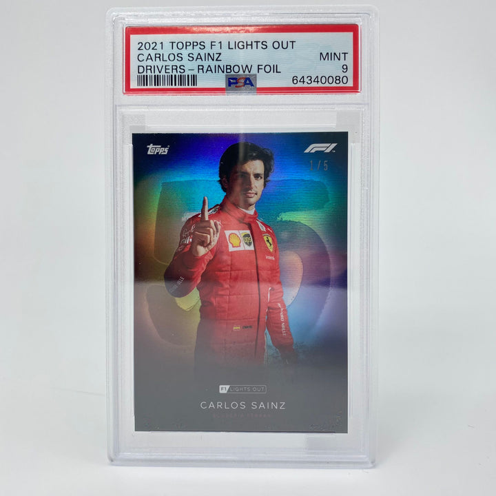 PSA 9 - 1/5 Carlos Sainz - Drivers - Rainbow Foil