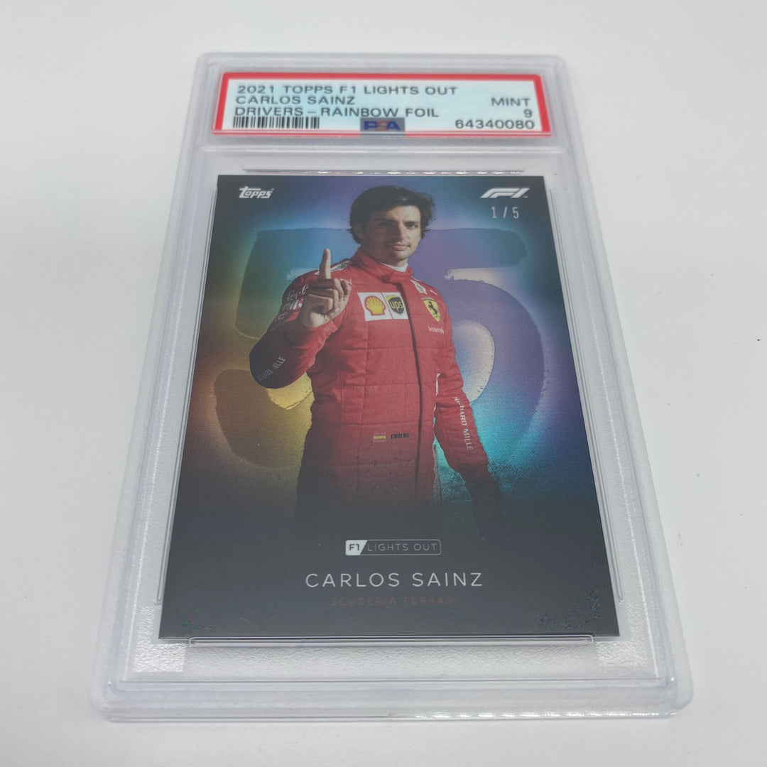 PSA 9 - 1/5 Carlos Sainz - Drivers - Rainbow Foil