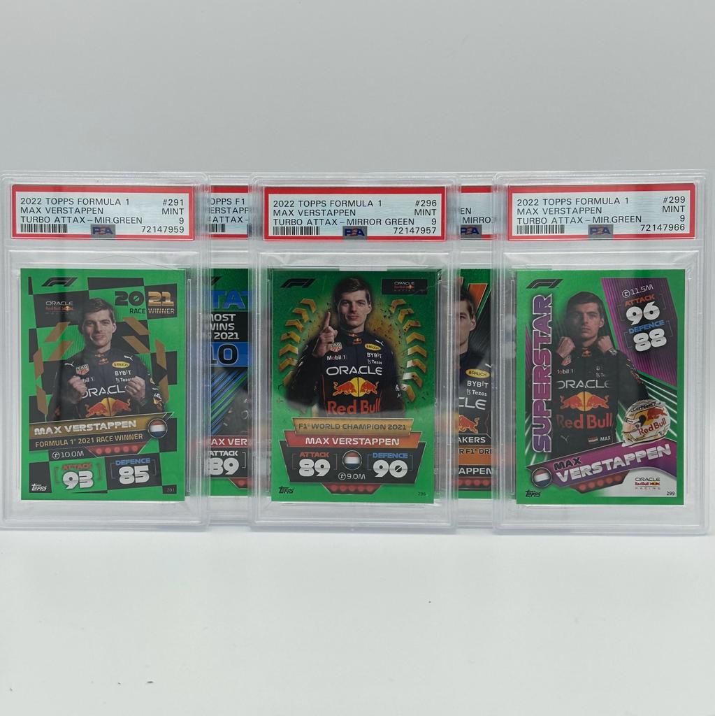 PSA 9 - /500 set of 5 - Max Verstappen - Turbo Attax 2022