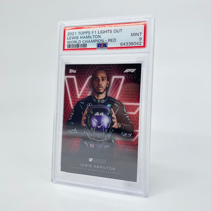 PSA 9 - 04/10 Lewis Hamilton - Drivers World Champion - Red
