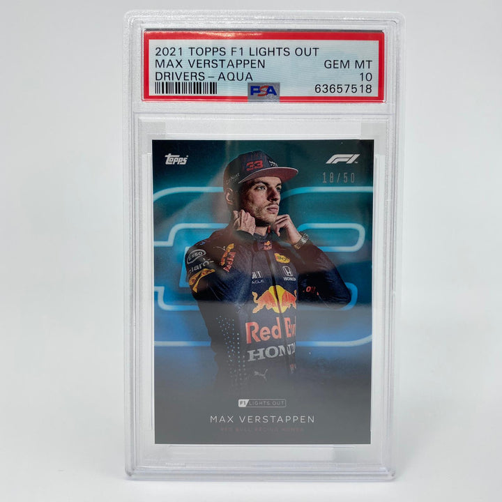 PSA 10 - 18/50 Max Verstappen - Drivers - Aqua Parallel