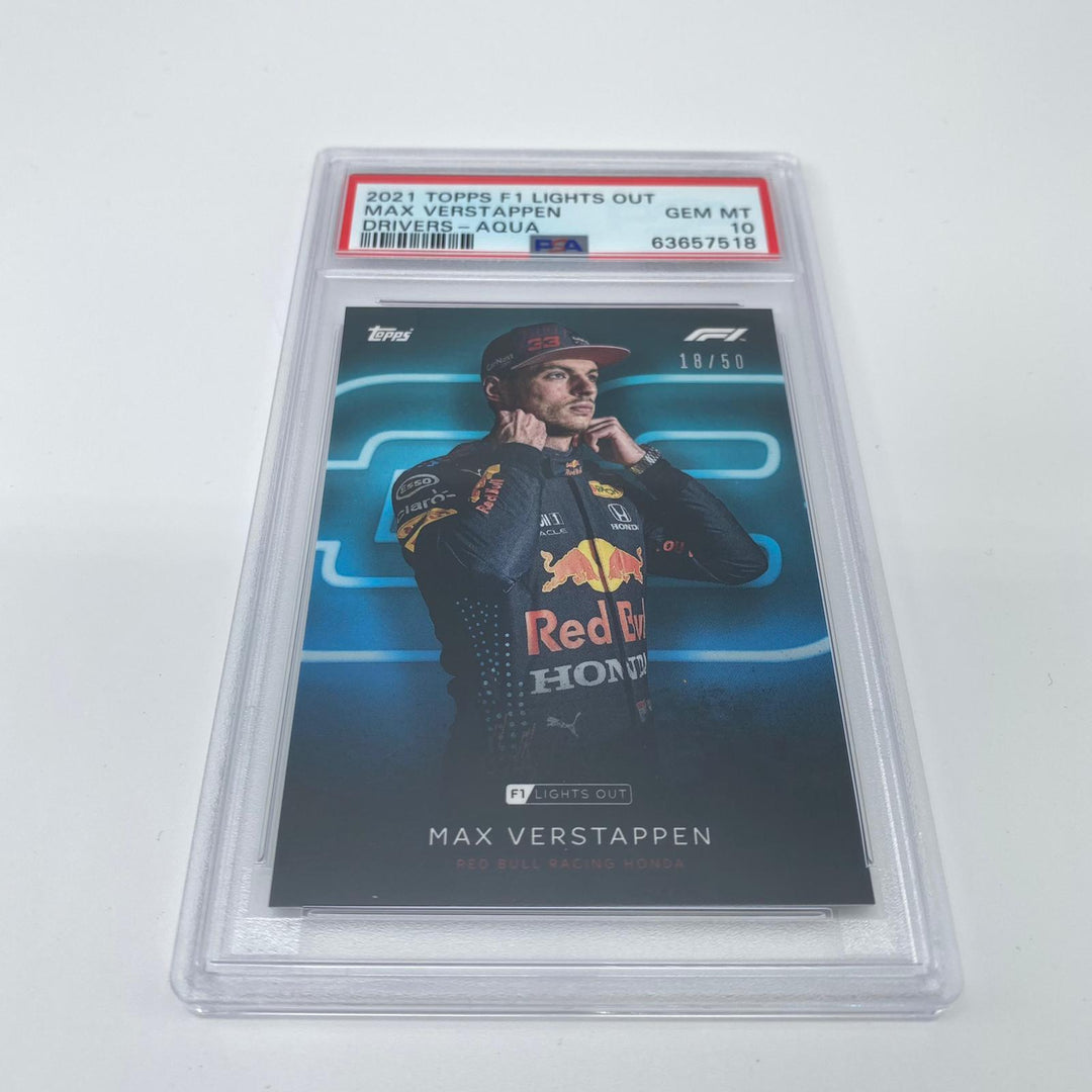 PSA 10 - 18/50 Max Verstappen - Drivers - Aqua Parallel