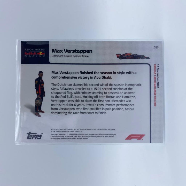 #23 Max Verstappen - Dominant drive in season final - Topps Now 2020