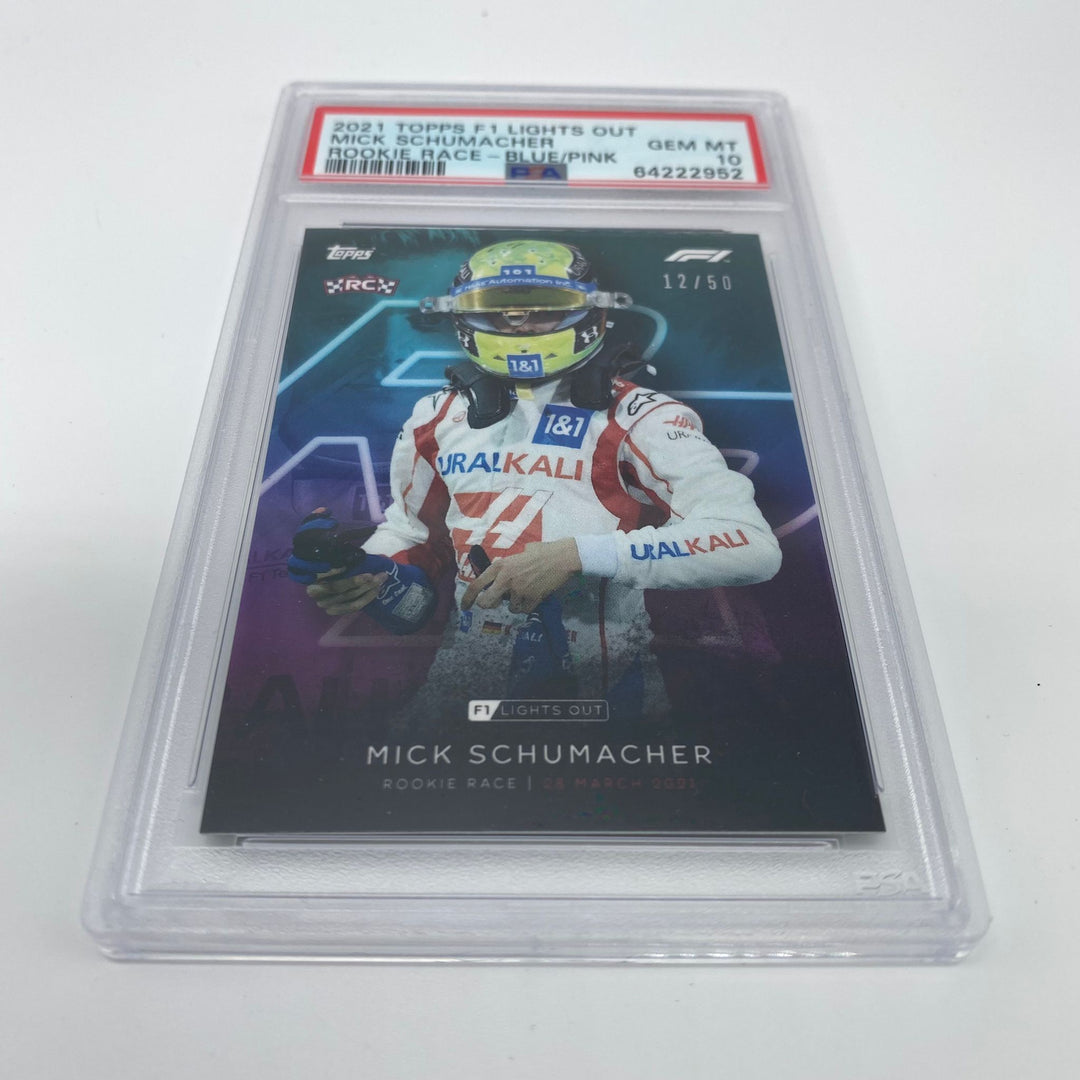 PSA 10 - 12/50 Mick Schumacher - Rookie Race - Aqua Parallel