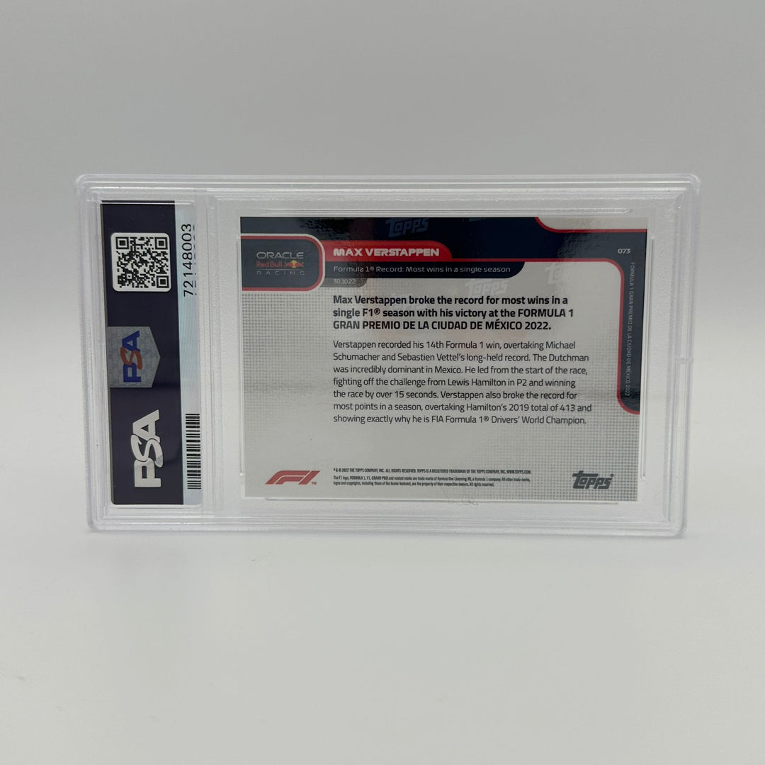 PSA 10 - 02/99 - Max Verstappen - F1 record most wins in a single season #73