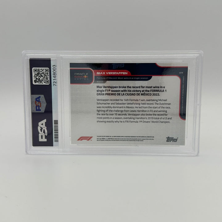 PSA 10 - 02/99 - Max Verstappen - F1 record most wins in a single season #73