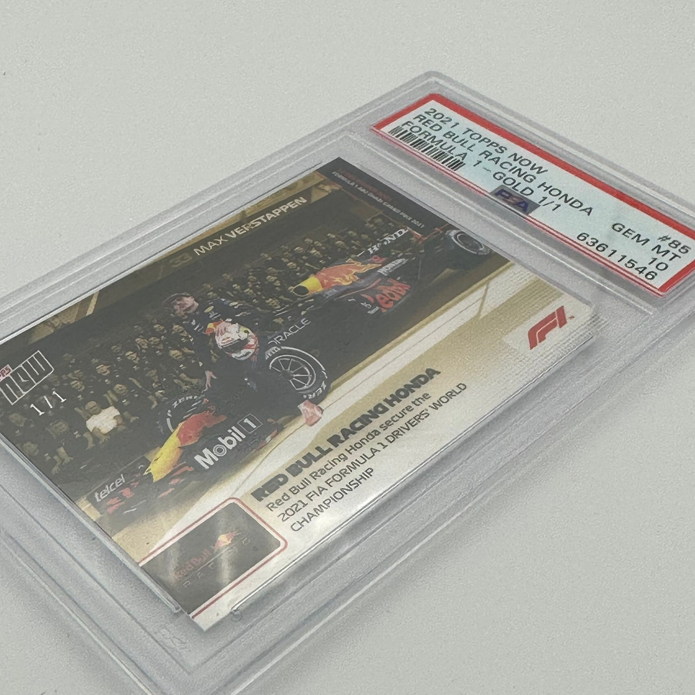 PSA 10 - 1/1 Max Verstappen Gold #85 - Secure The Drivers' World Championship