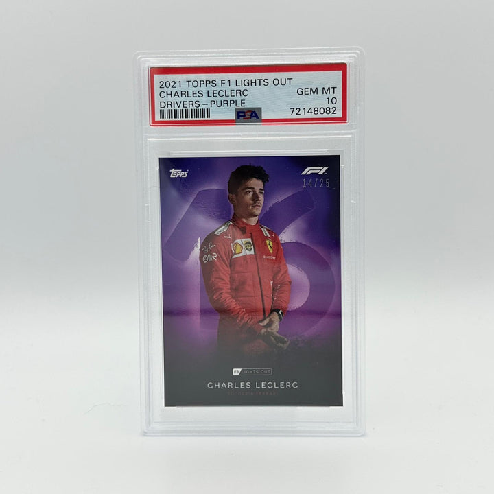 PSA 10 - 14/25 Charles Leclerc - Drivers -  Purple Parallel
