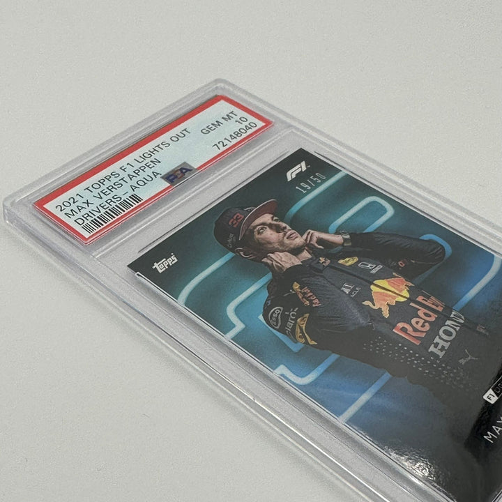 PSA 10 - 19/50 Max Verstappen - Drivers -  Aqua Parallel
