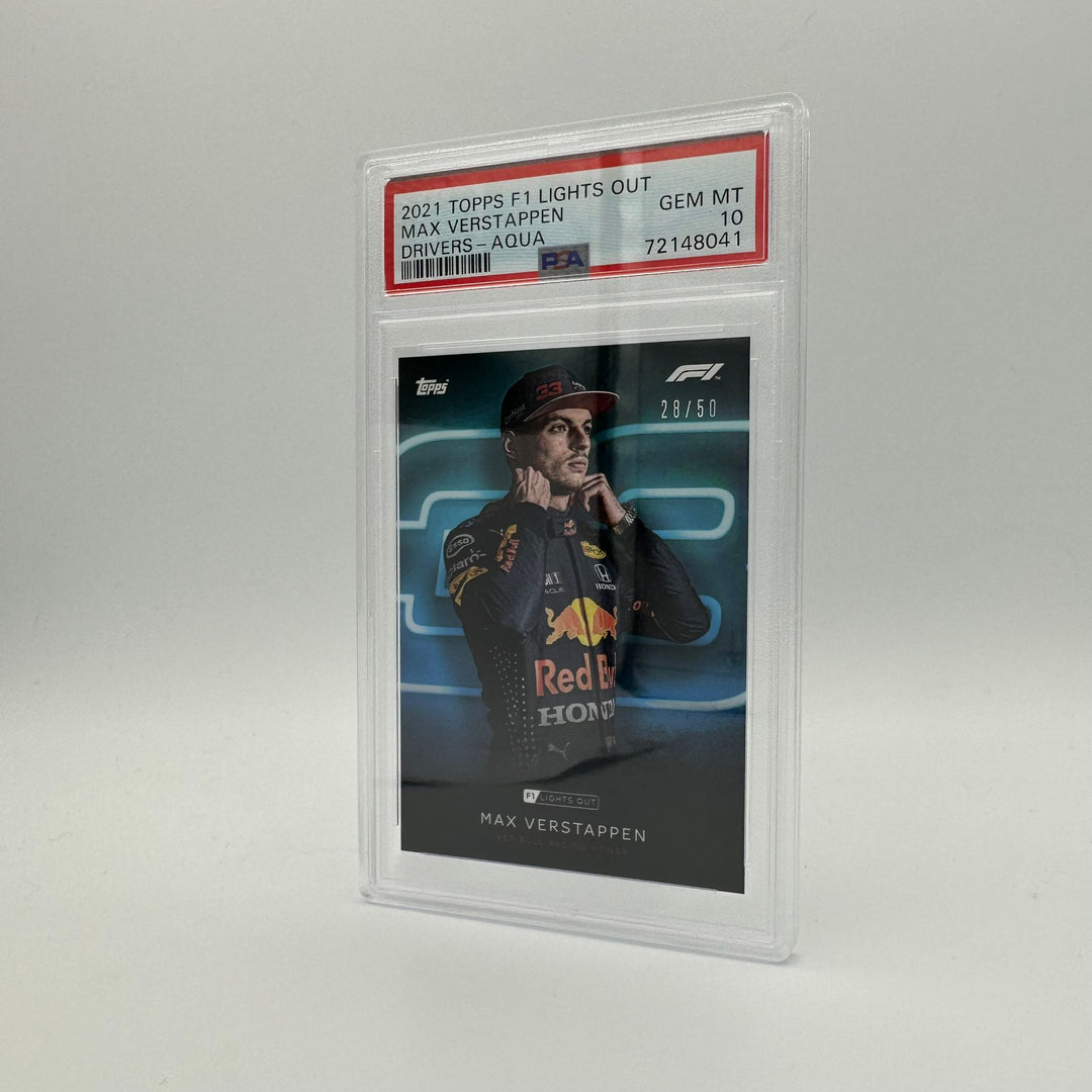 PSA 10 - 28/50 Max Verstappen - Drivers -  Aqua Parallel