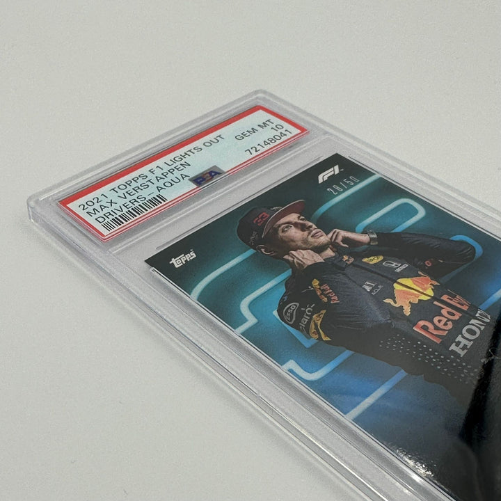 PSA 10 - 28/50 Max Verstappen - Drivers -  Aqua Parallel