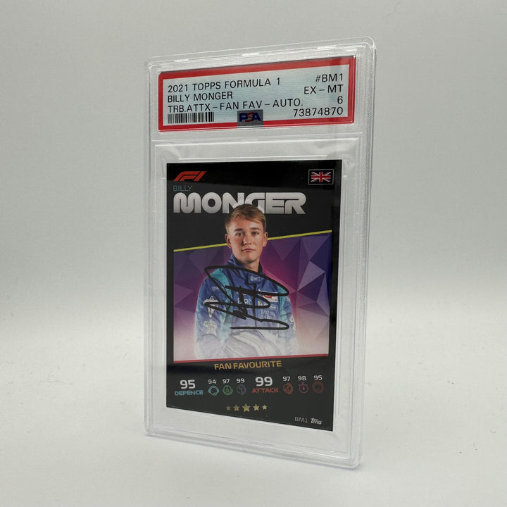 PSA 6 - Billy Monger #BM1 - Fan Favorite -  EX-MT - Autograph