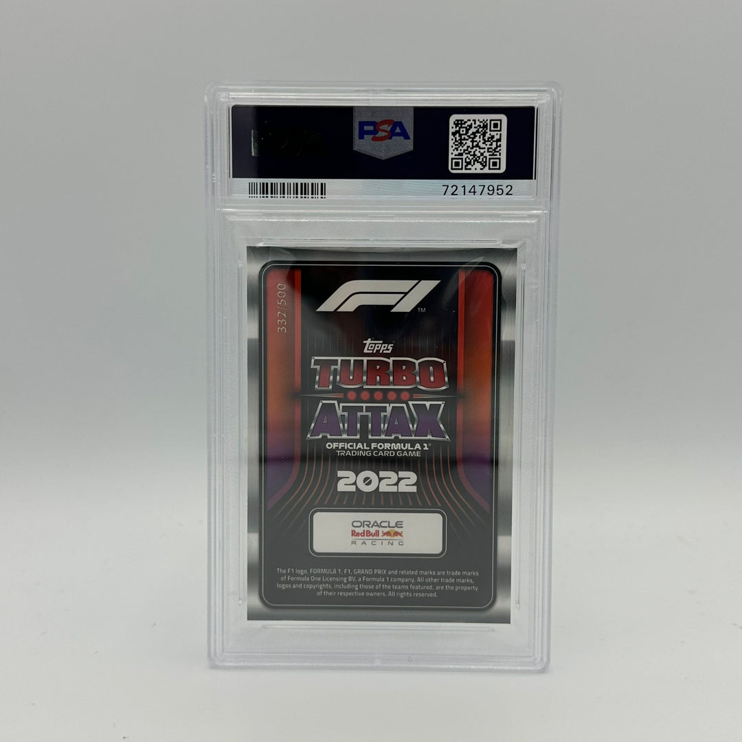 PSA 8 - 332/500 - Max Verstappen #132 - Stat Attax - Mirror Green