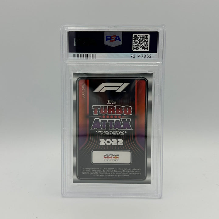 PSA 8 - 332/500 - Max Verstappen #132 - Stat Attax - Mirror Green