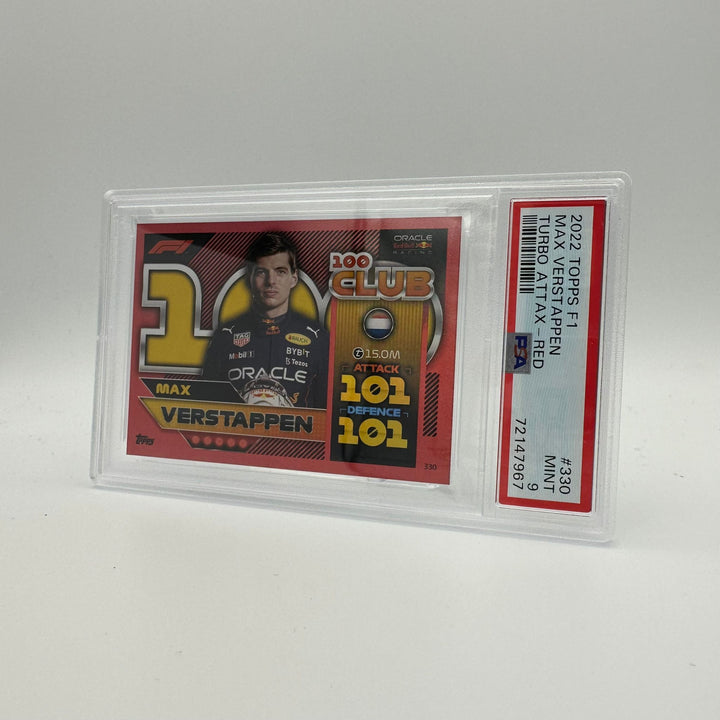 PSA 9 - 67/500 Max Verstappen #330 - 100 Club Mirror Red