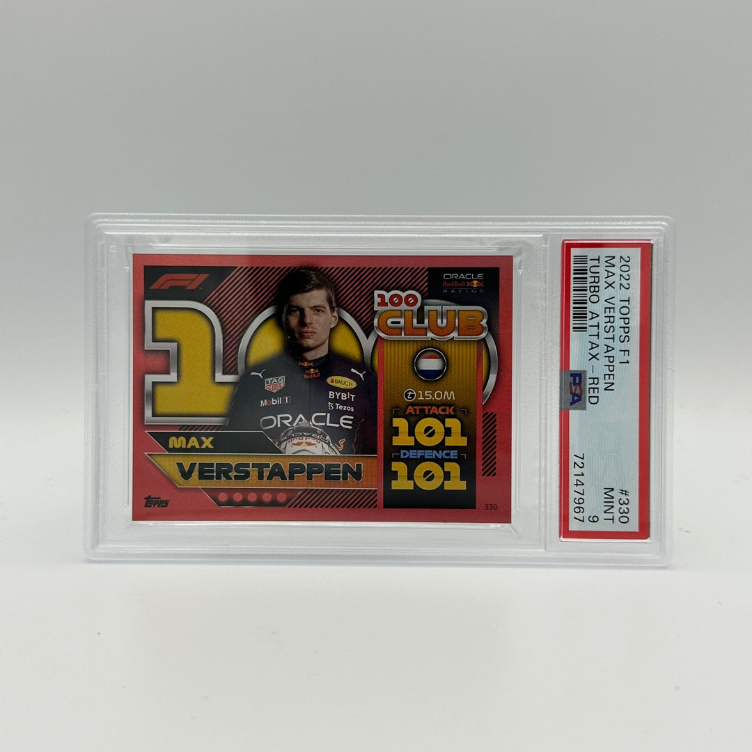 PSA 9 - 67/500 Max Verstappen #330 - 100 Club Mirror Red