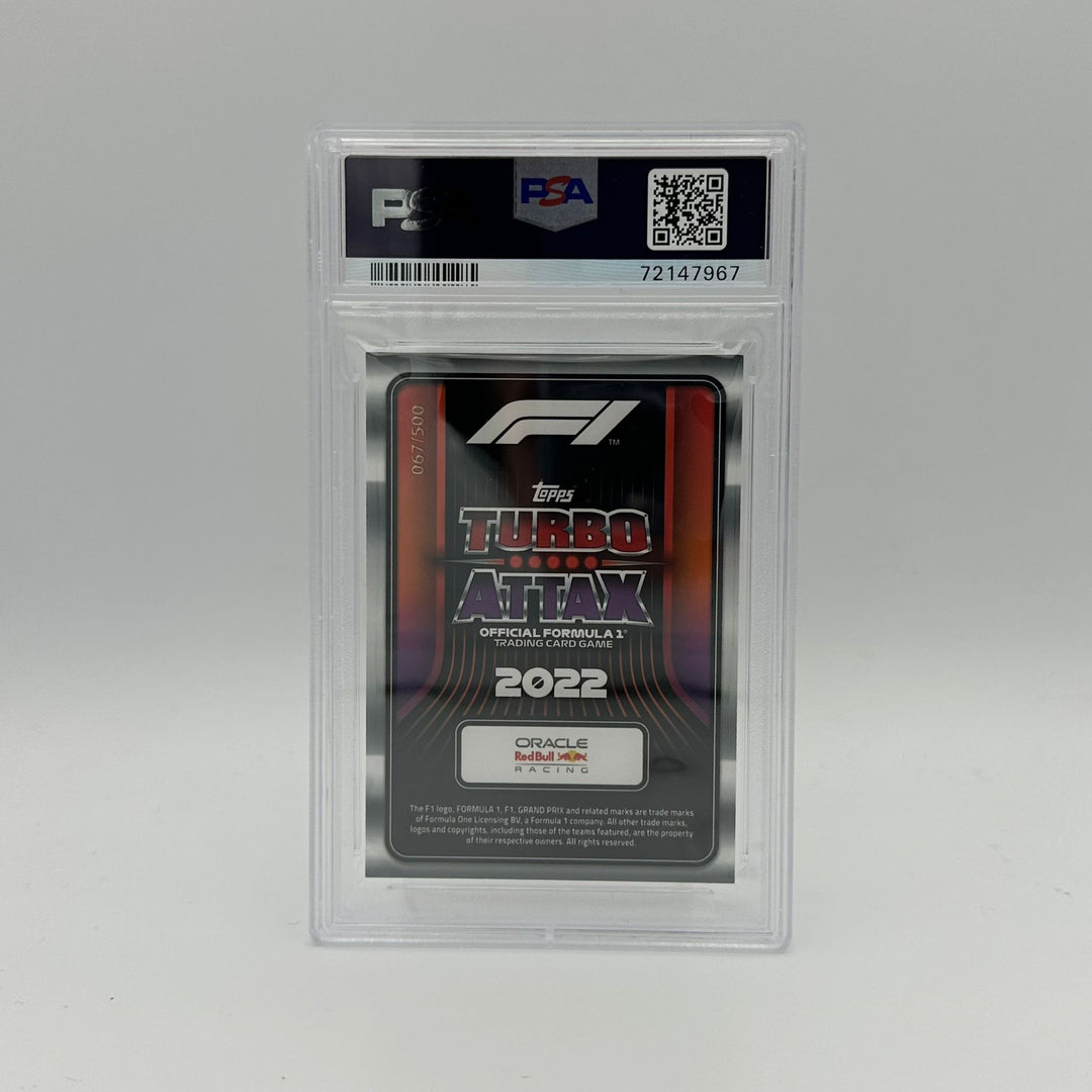 PSA 9 - 67/500 Max Verstappen #330 - 100 Club Mirror Red