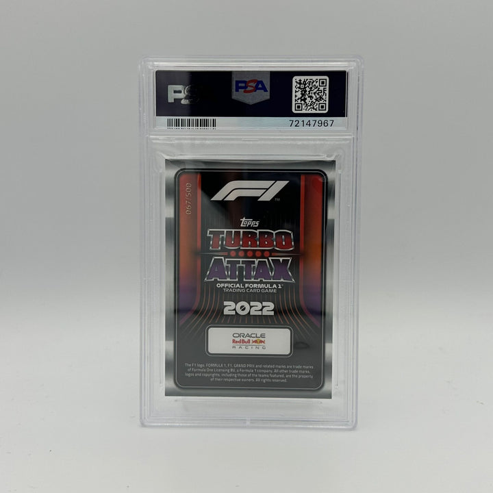 PSA 9 - 67/500 Max Verstappen #330 - 100 Club Mirror Red